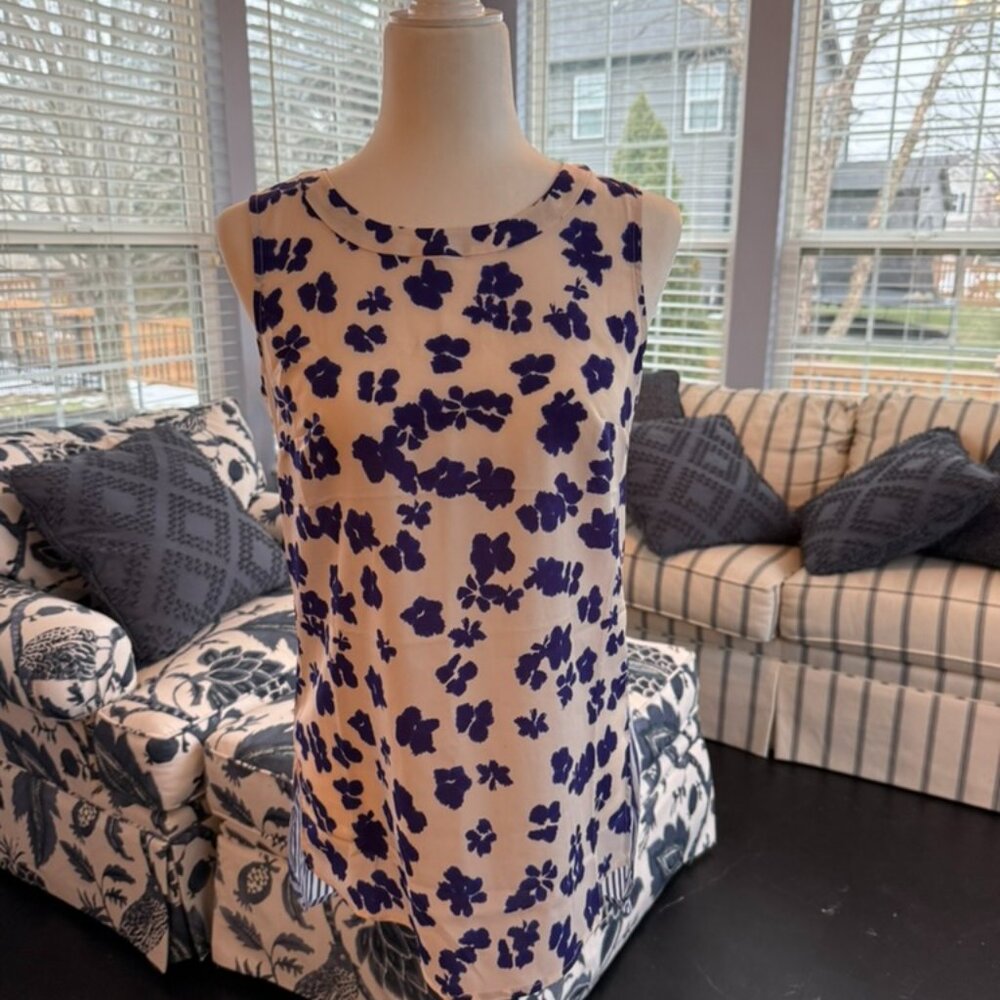 CAbi Sleeveless Floral & Striped Blouse XS
